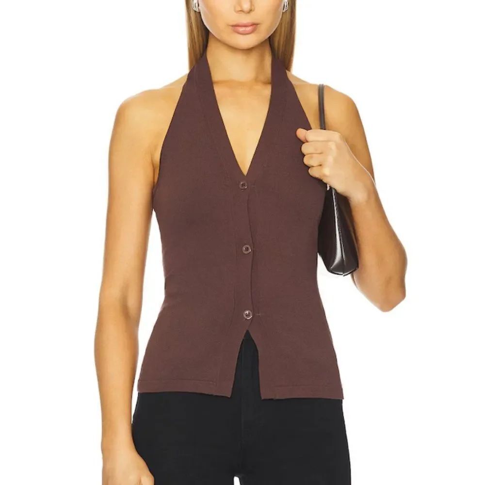 NWT REVOLVE All The Ways Brown Halter Top